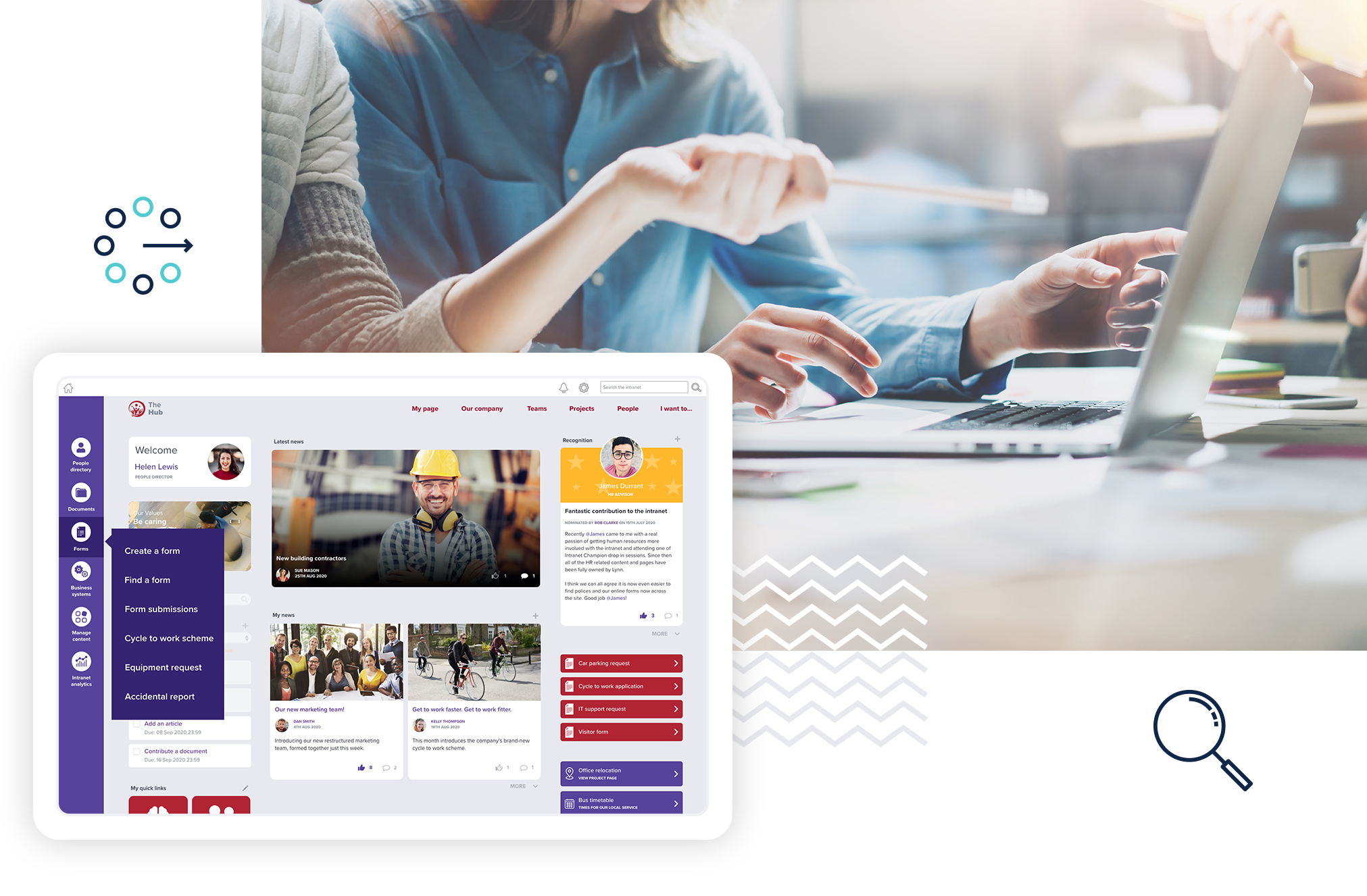 Navigation and search banner Engage intranet solutions navigation and search