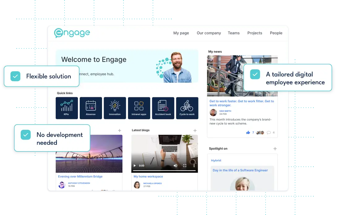 Engage intranet example homepage