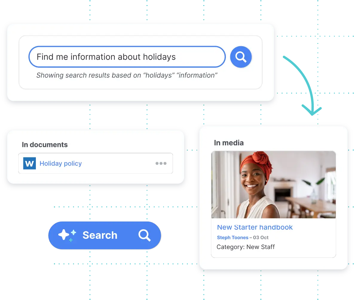 Engage Intranet Software AI search content